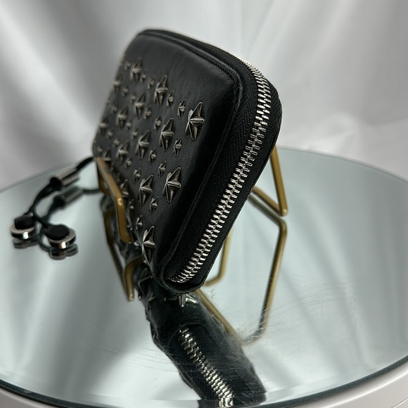 JIMMY CHOO FILIPA Star-embossed Leather Wallet Black Leather Signat… - Picture 17 of 17